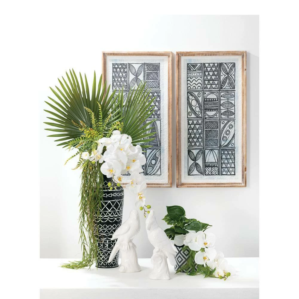 SULLIVANS Black Cement Flower Pots (Set of 2) - Image 2