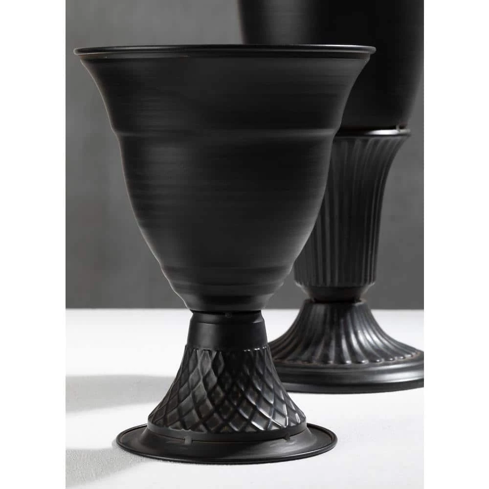 SULLIVANS Metal Black Urns (Set of 2) - Image 4