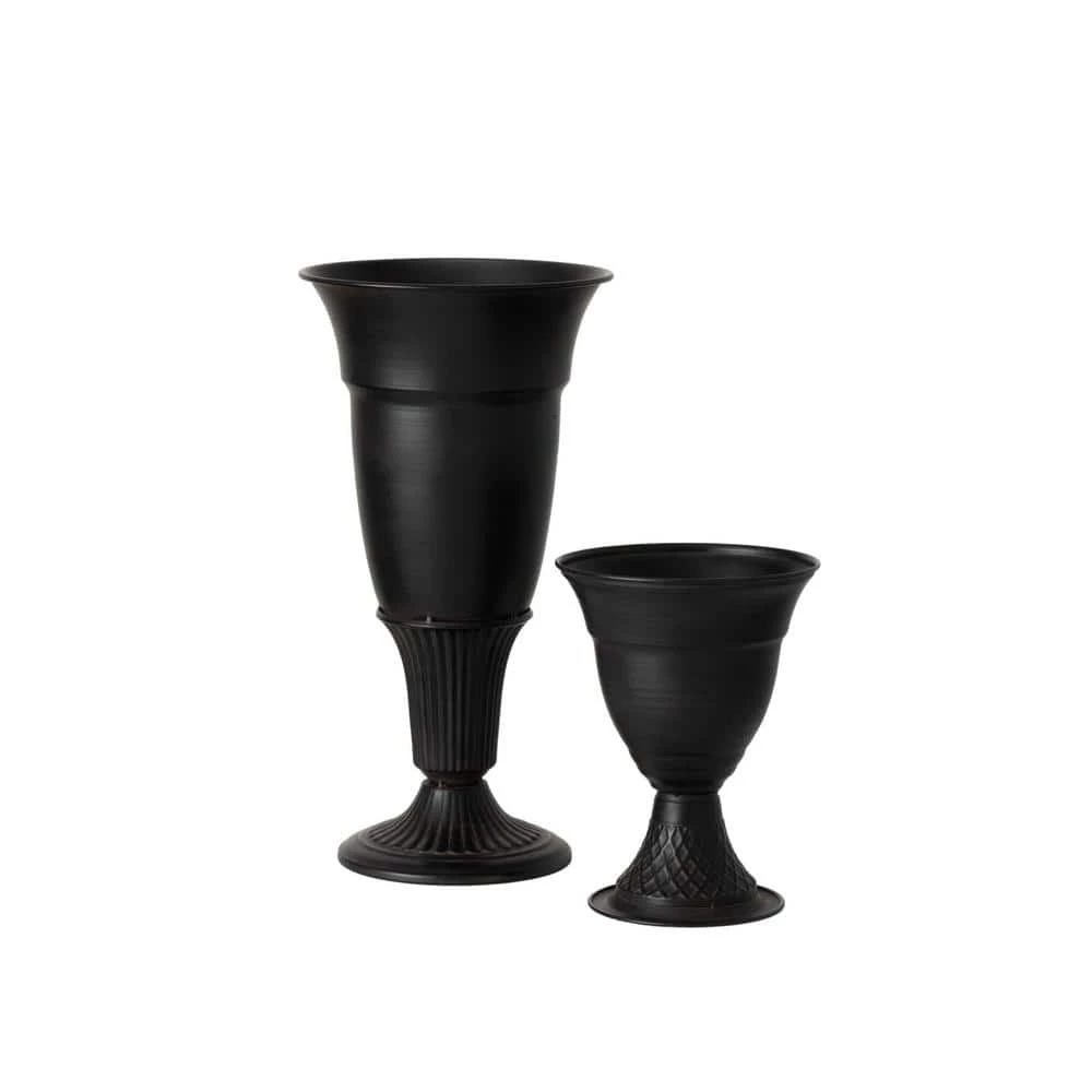 SULLIVANS Metal Black Urns (Set of 2) - Image 2