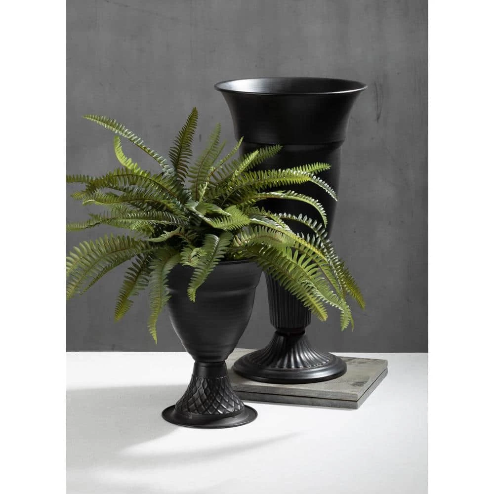 SULLIVANS Metal Black Urns (Set of 2) - Image 3