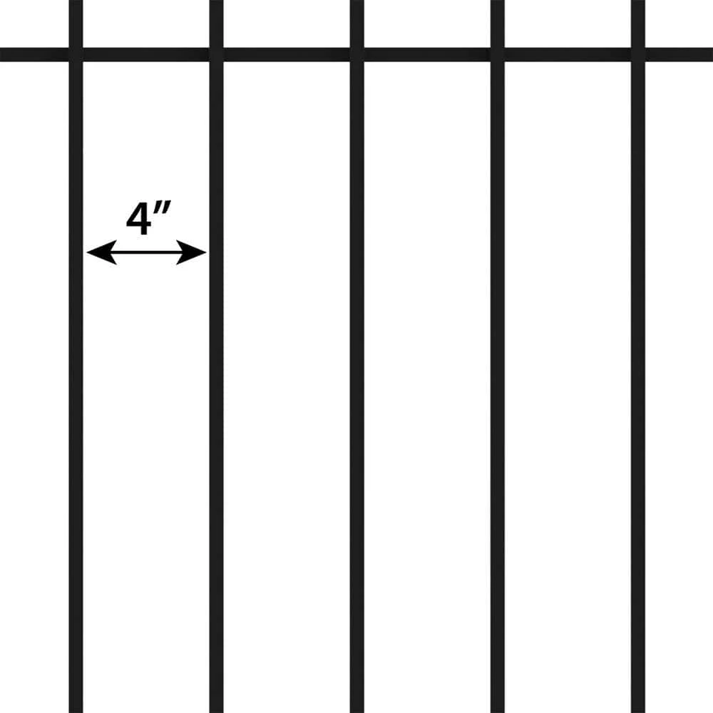 Vigoro Westbrook 36 in. x 48 in. Black Steel Fence Panel (4-Pack) - Image 4