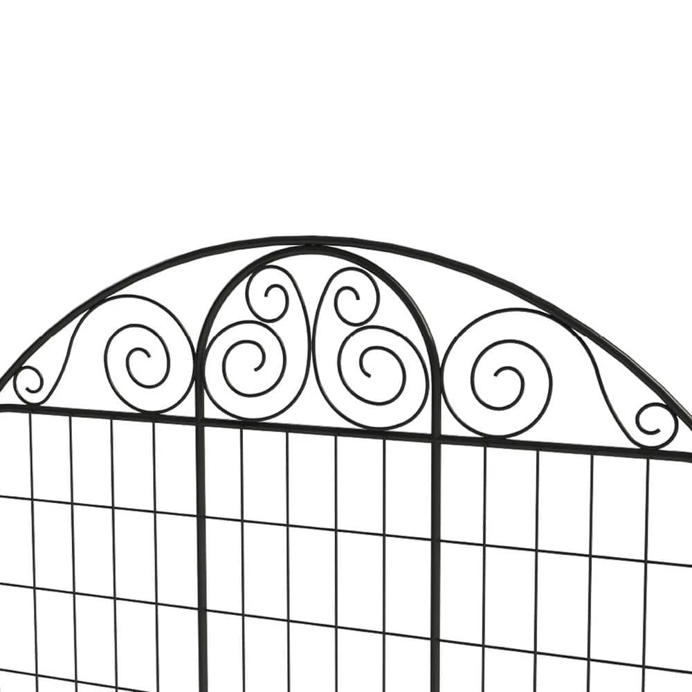 Vigoro Rockdale 43.8 in. Black Steel Fence Panel (3-Pack) - Image 5