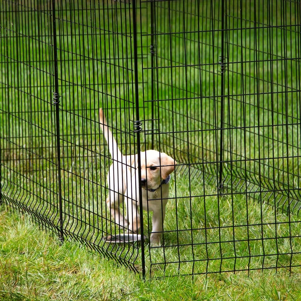 Vigoro 56 in. H Steel Multi-Purpose Black Fence Post (7-Pack) - Image 6