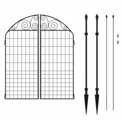 Vigoro Rockdale 41.9 in. Black Steel Fence Gate