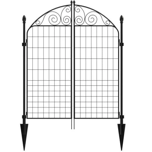 Vigoro Rockdale 41.9 in. Black Steel Fence Gate - Image 6