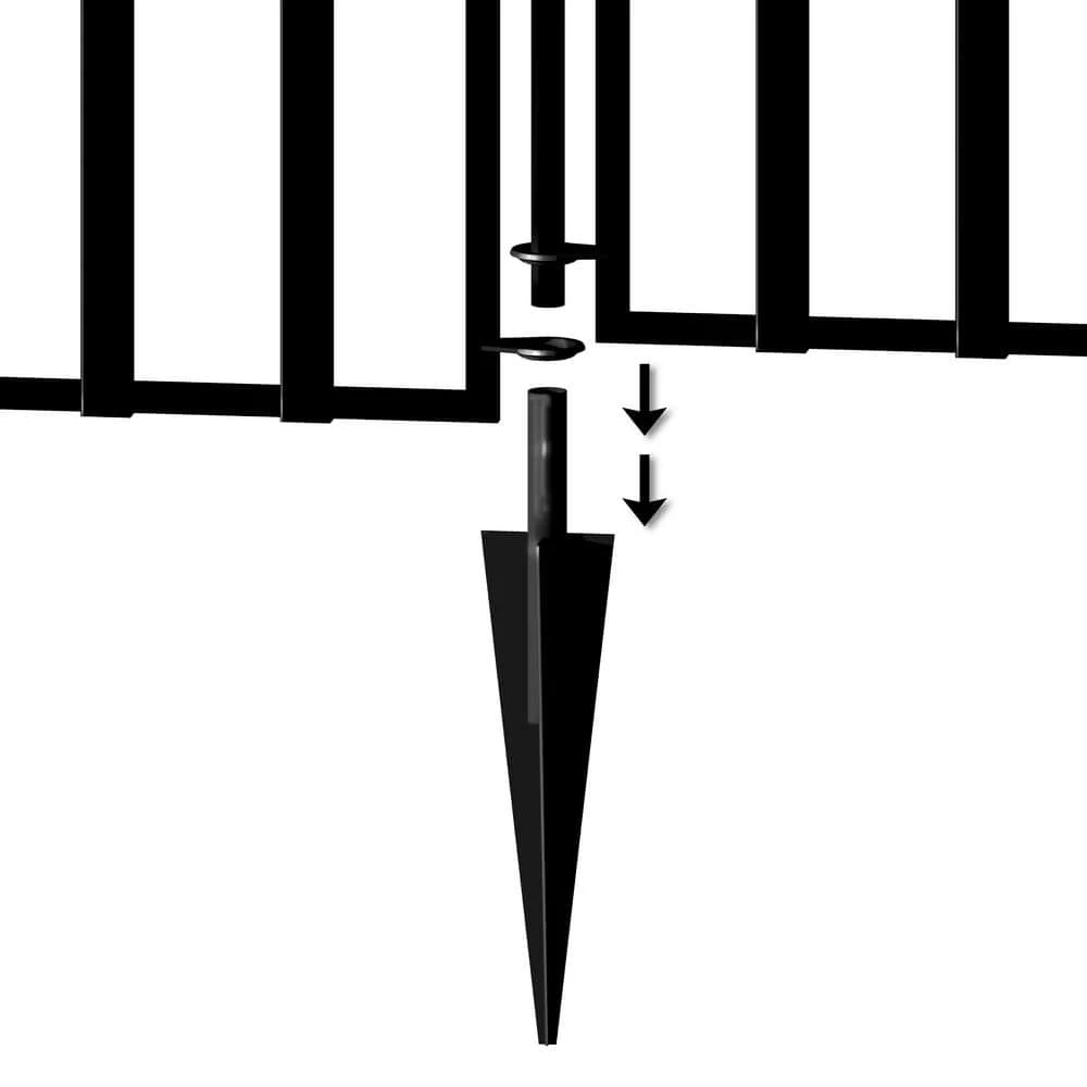 Vigoro 37.2 in. H x 42.87 in. W Steel 3-Rail Garden Fence Panel - Image 9