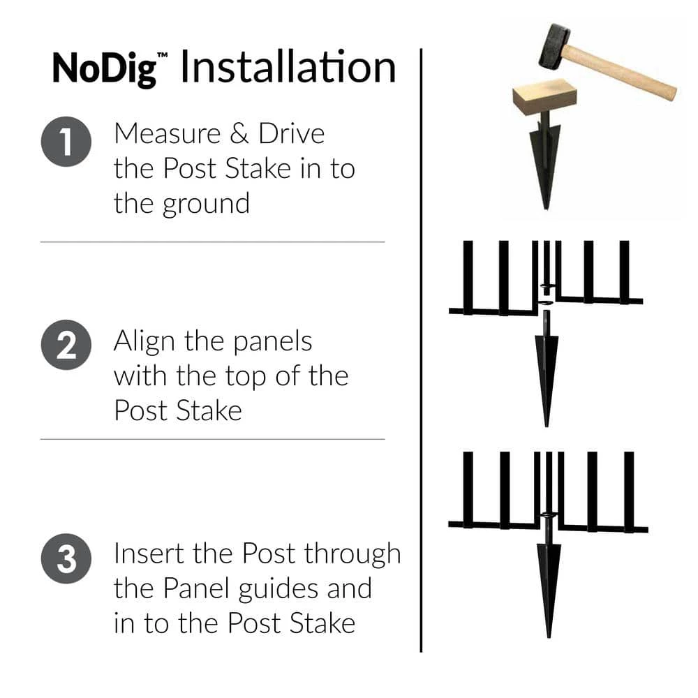 Vigoro 37.2 in. H x 42.87 in. W Steel 3-Rail Garden Fence Panel - Image 6