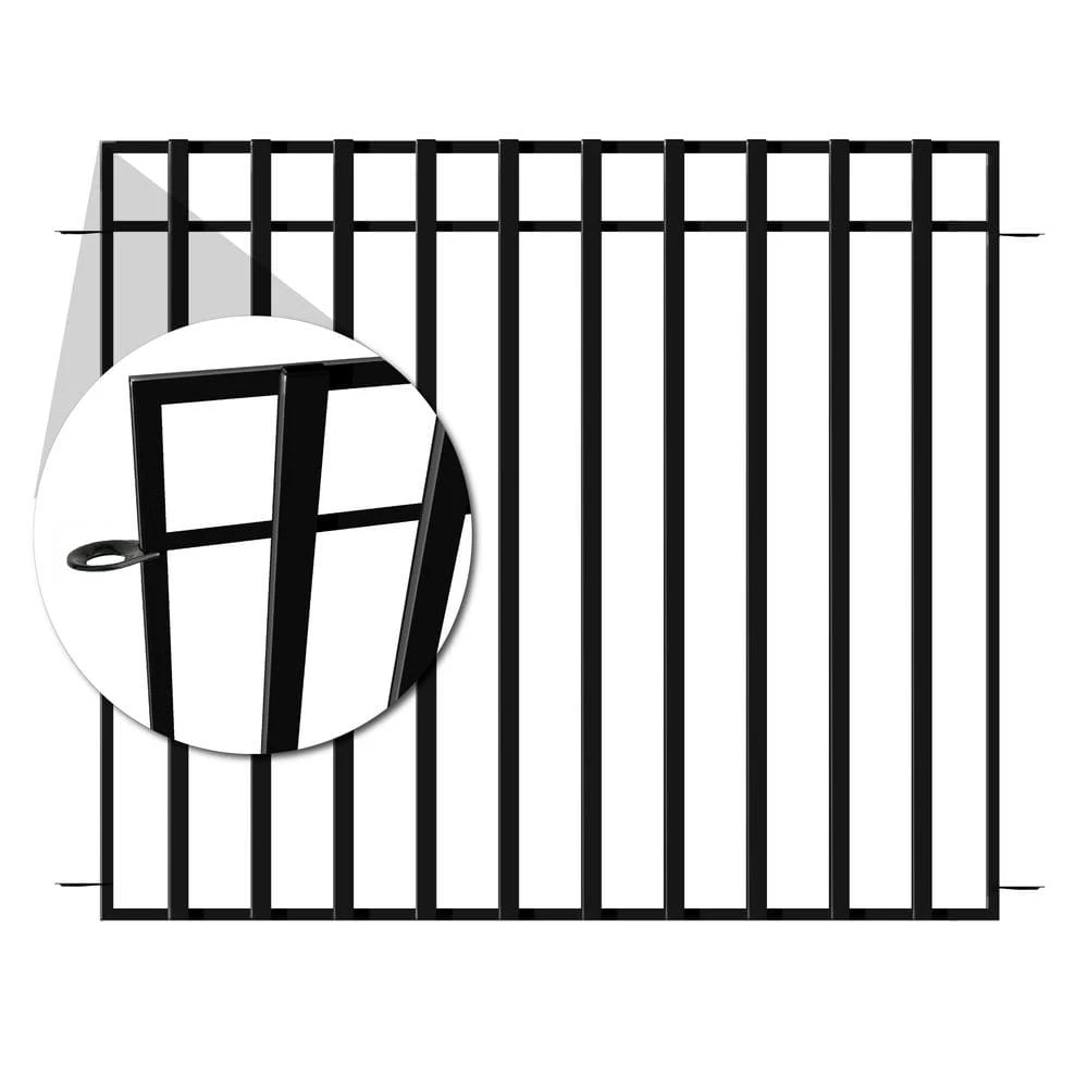 Vigoro 37.2 in. H x 42.87 in. W Steel 3-Rail Garden Fence Panel - Image 2