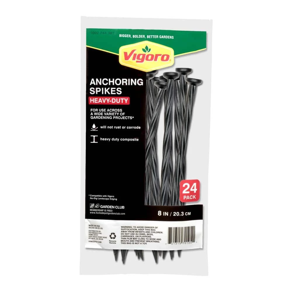 Vigoro 8 in. Anchoring Landscape Spike Pack (24-Count) - Image 2