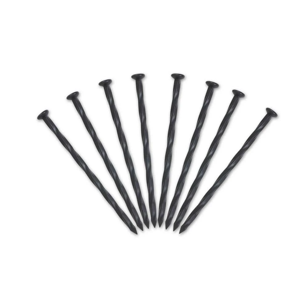 Vigoro 8 in. Black Plastic-Nylon Spiral Anchoring Spikes (8-Pack) - Image 3
