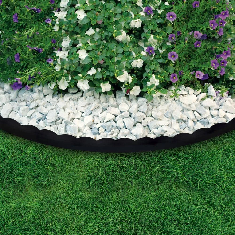 Vigoro 20 ft. x 2.25 in. Black Scalloped Polyethylene No-Dig Edging - Image 4