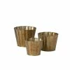 SULLIVANS Brown Metal Flower Pots (Set of 3)