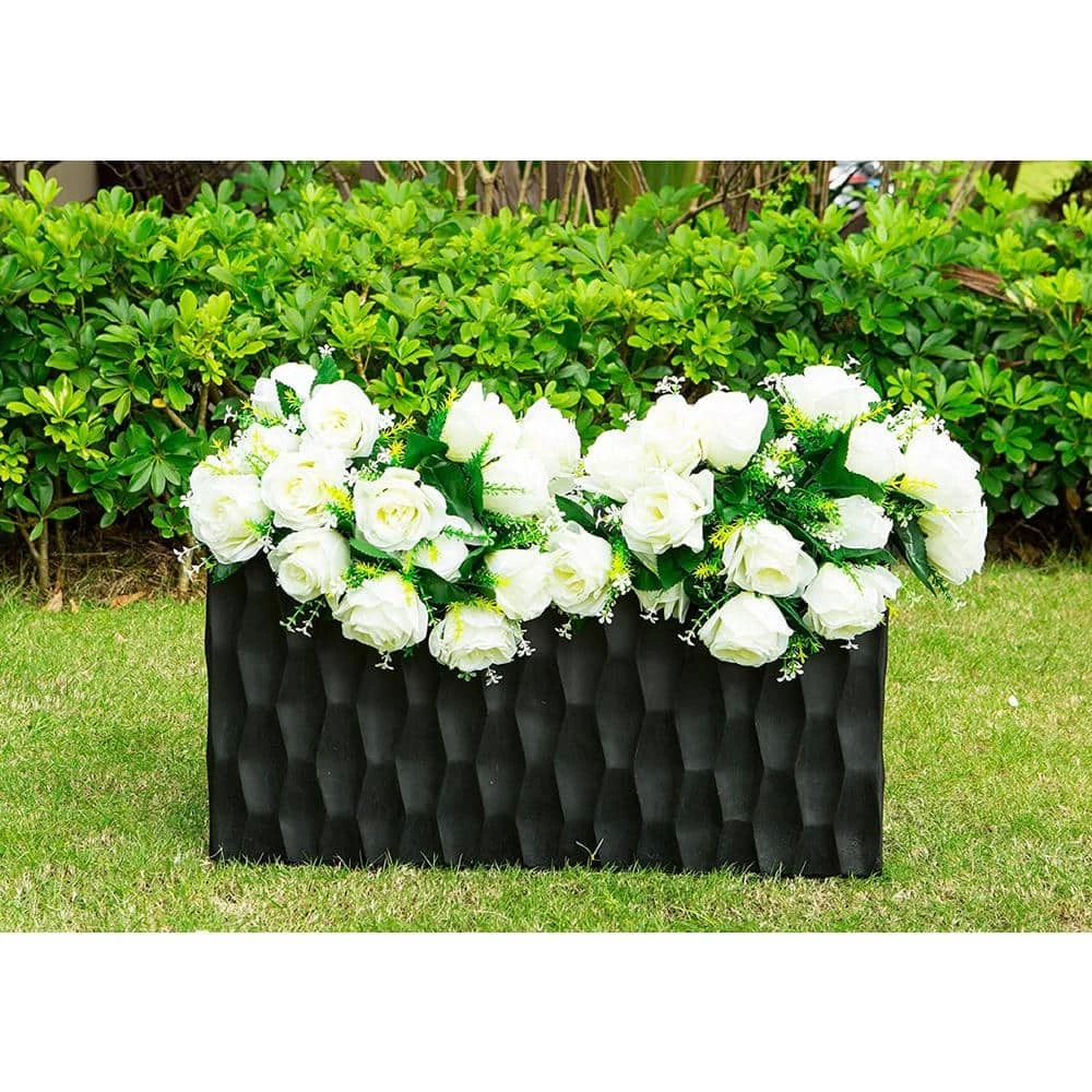 KANTE 31.5 in. L Rectangular Burnished Black Concrete/Fiberglass Indoor Outdoor Elegant Retro Planter - Image 2