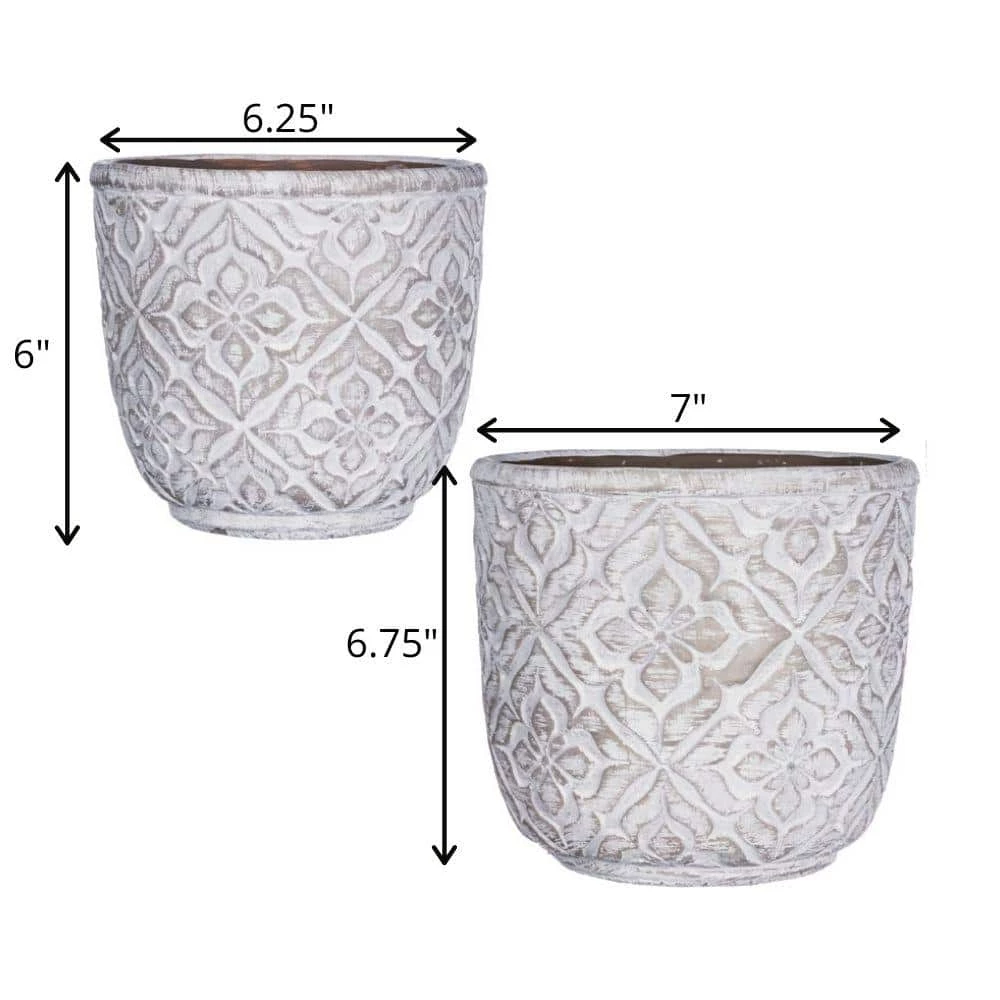 SULLIVANS Gray Cement Flower Pot (Set of 2) - Image 2