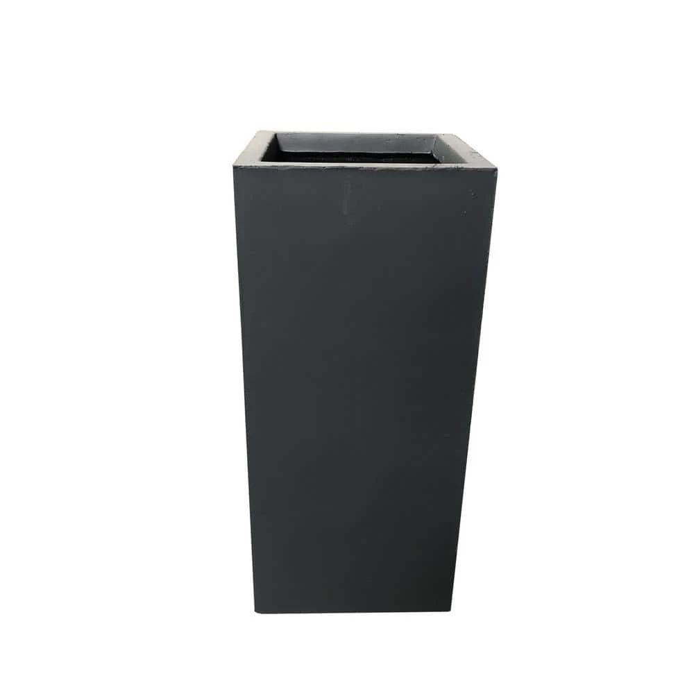 KANTE 28 in. Tall Charcoal Lightweight Concrete Rectangle Modern Outdoor Planter