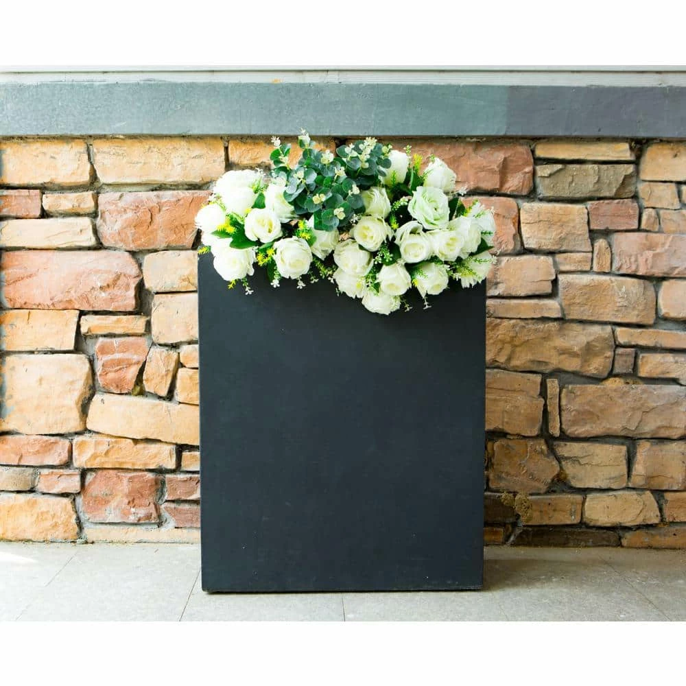 KANTE 26.8 in. Tall Charcoal Lightweight Concrete Modern Long and High Rectangle Planter - Image 8