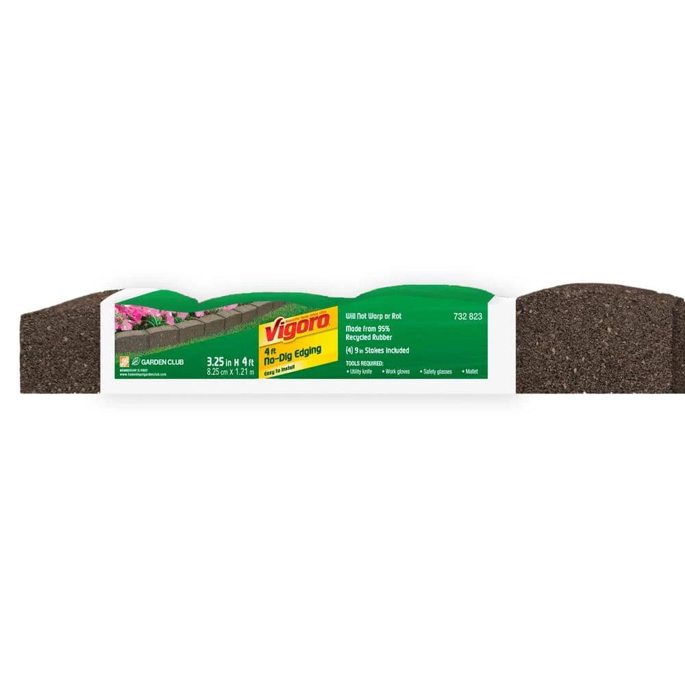 Vigoro Roman Stone 4 ft. Earth Rubber Garden Edging