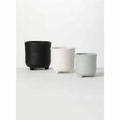 SULLIVANS Black, White & Gray Ceramic Planters - Set Of 3