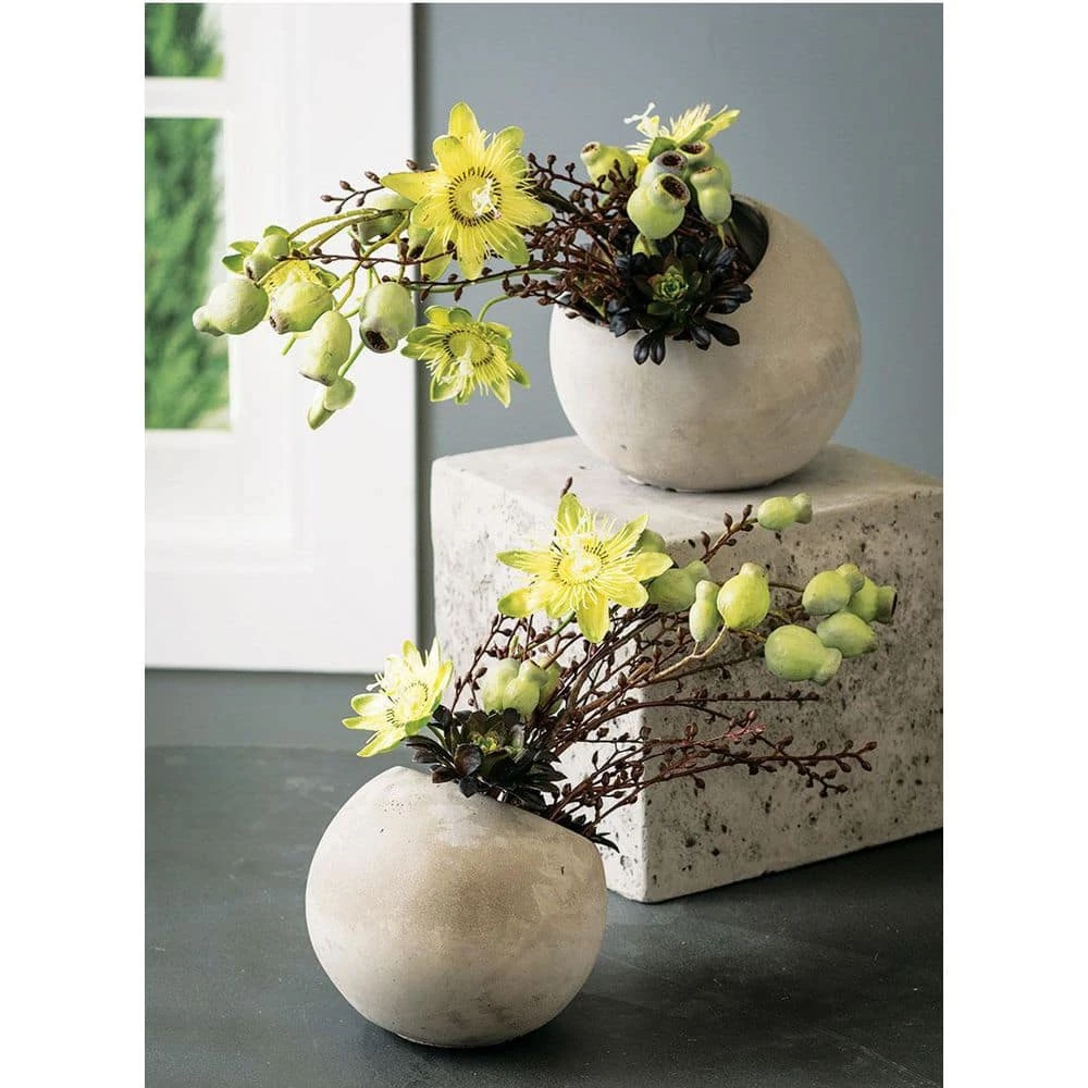 SULLIVANS Gray Cement Ball Planter - Image 2
