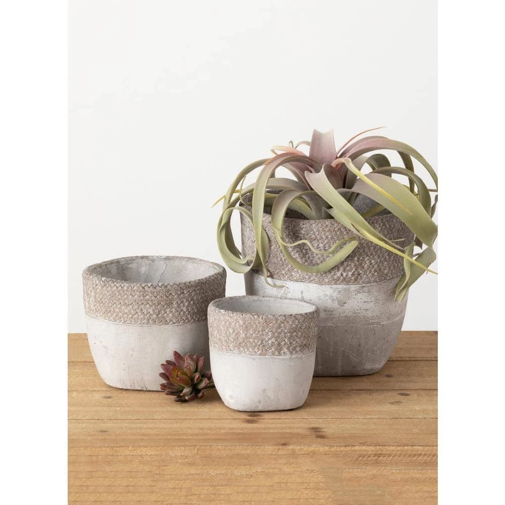 SULLIVANS Gray Cement Pot (Set of 2) - Image 2