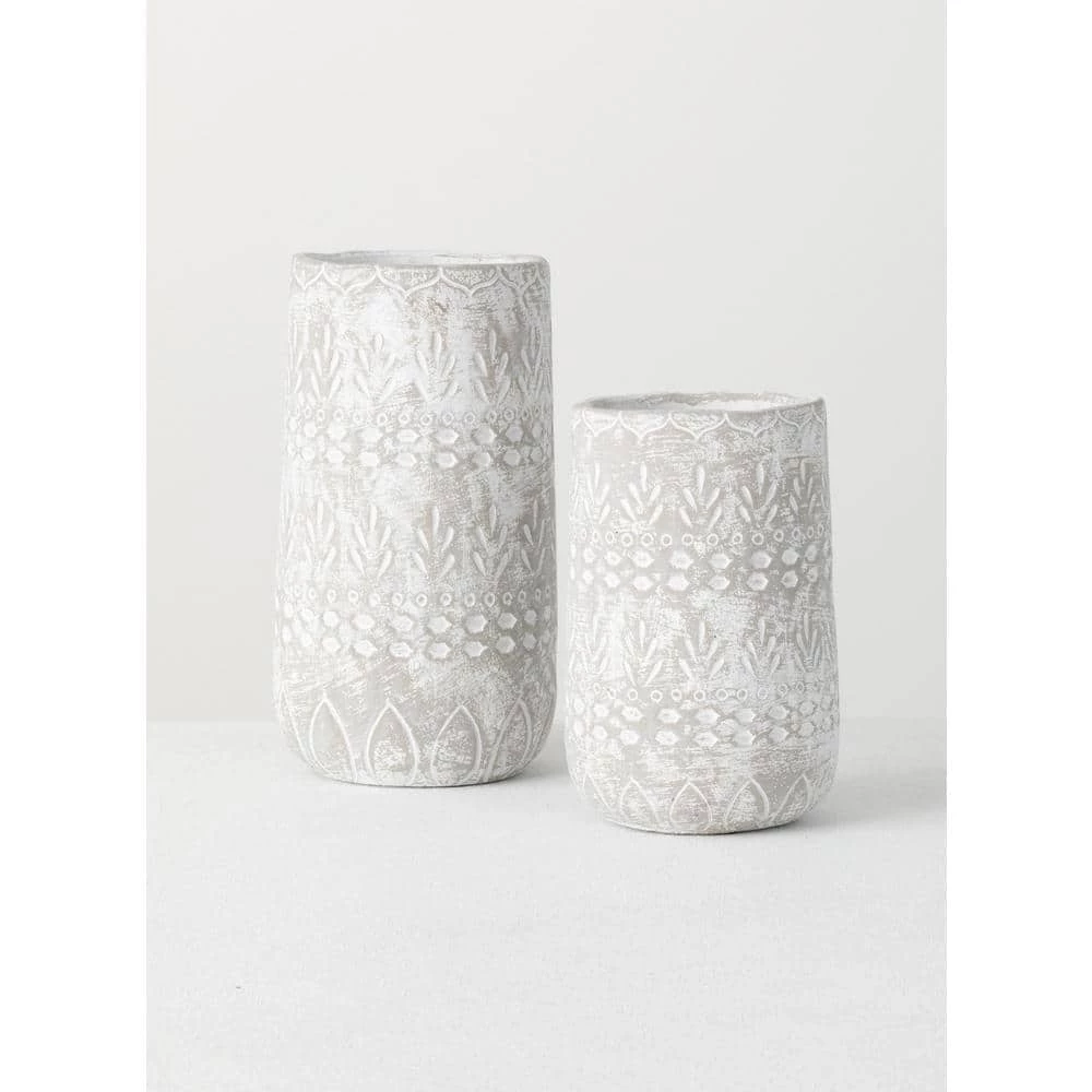 SULLIVANS Gray Cement Pot - Set of 2 - Image 4