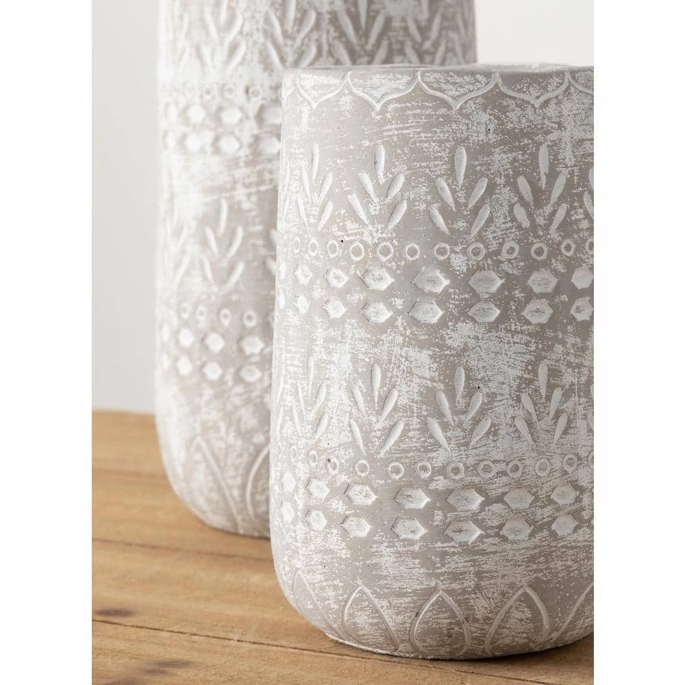 SULLIVANS Gray Cement Pot - Set of 2 - Image 3