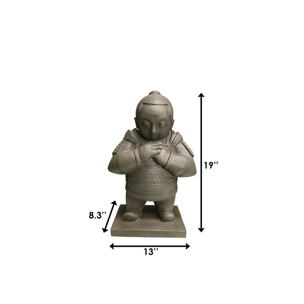 KANTE 19 in. H Sculpting Clay Lightweight Concrete/Fiberglass Indoor Outdoor Praying Standing Warrior Statue - Image 6