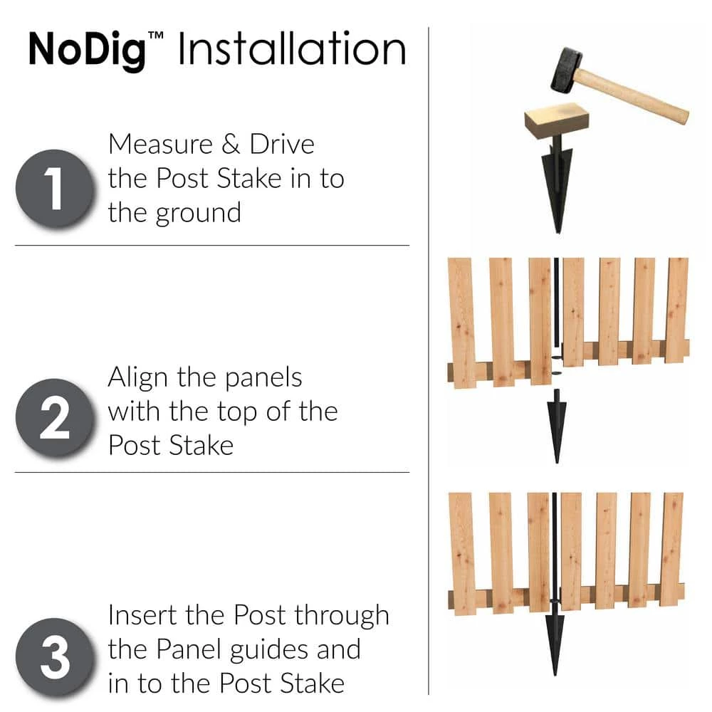 Vigoro 37.1 in. H x 45.35 in. W Cedar Garden Fence Panel - Image 4