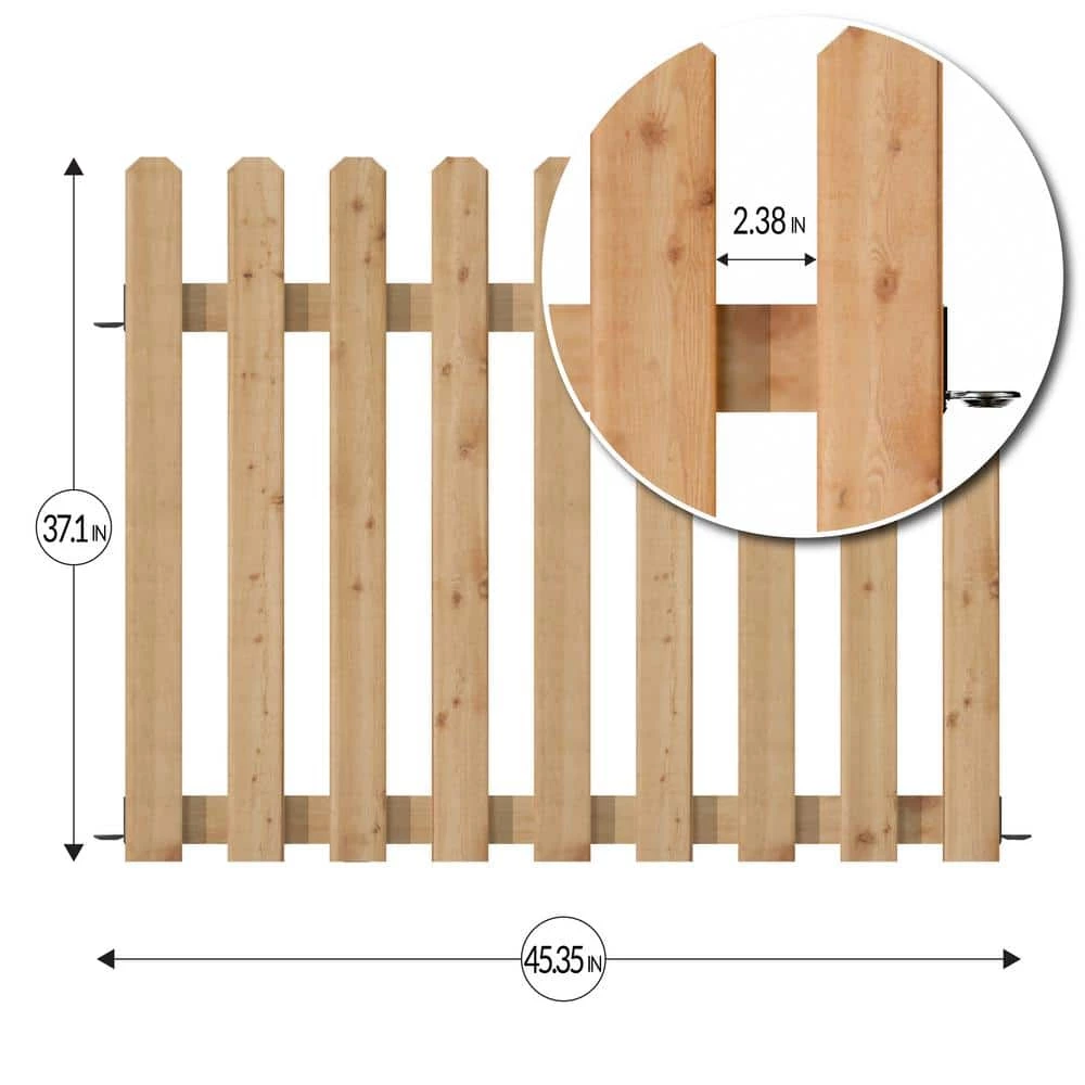 Vigoro 37.1 in. H x 45.35 in. W Cedar Garden Fence Panel - Image 2