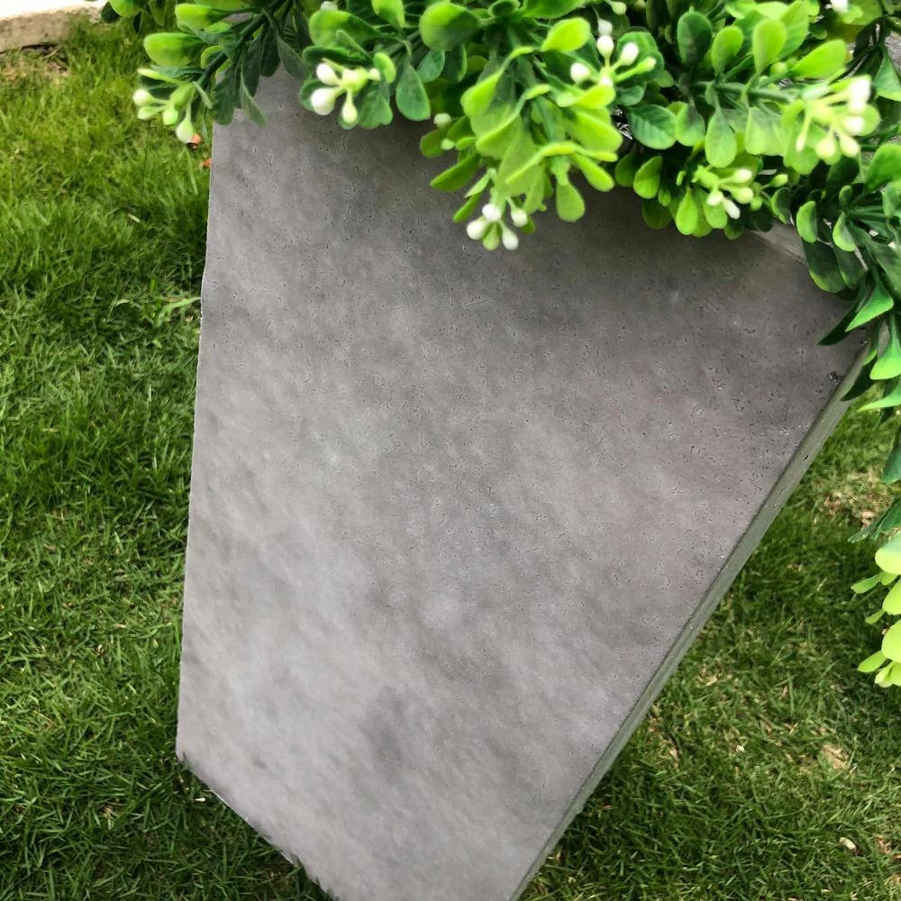 KANTE 20 in. H Square Natural Concrete/Fiberglass Indoor Outdoor Modern Seamless Tall Planter - Image 4