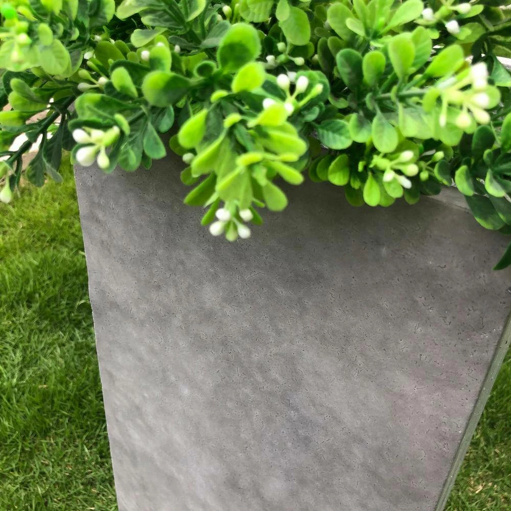 KANTE 24 in. H Square Natural Concrete/Fiberglass Indoor Outdoor Tall Modern Seamless Planter - Image 3