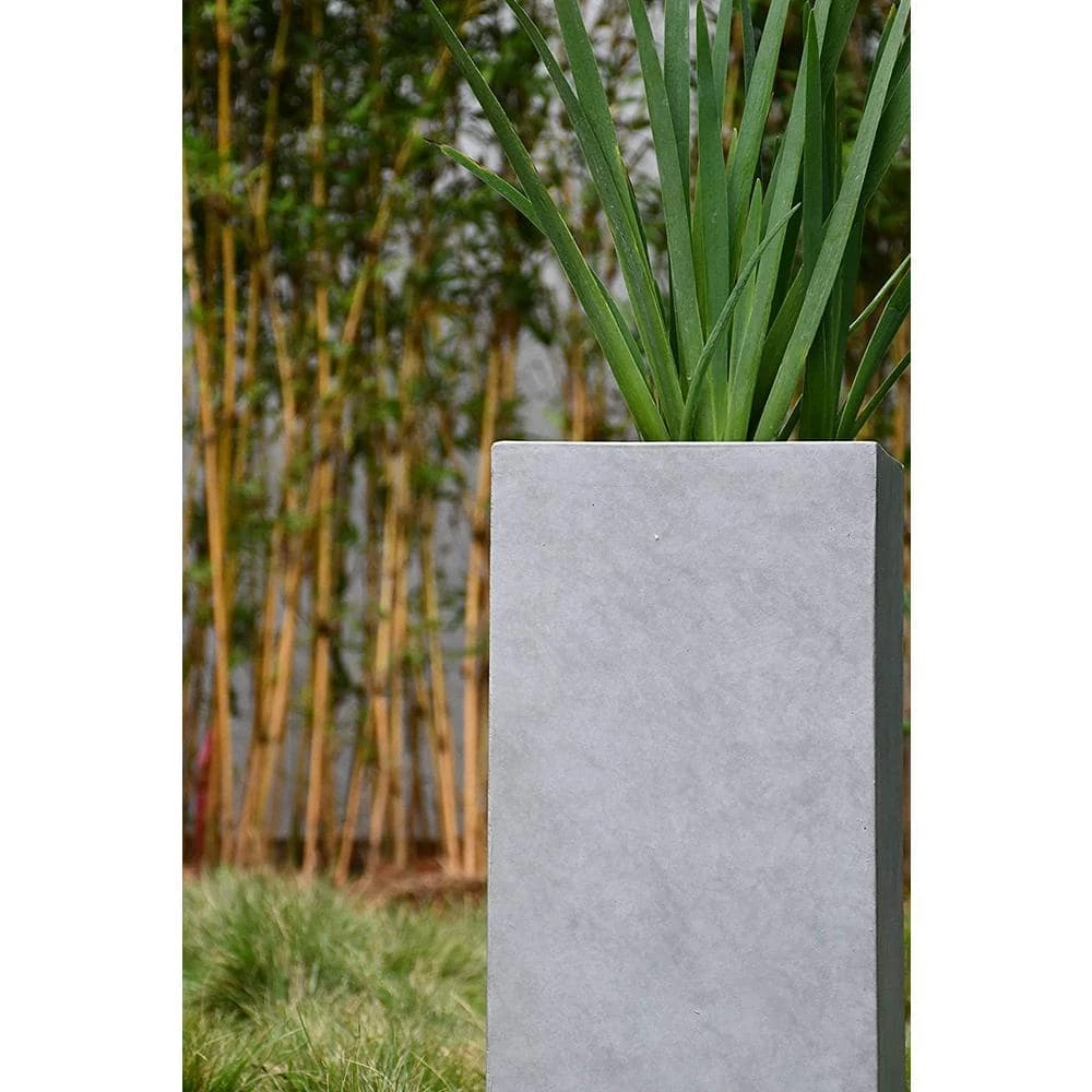 KANTE 28 in. H Square Natural Concrete/Fiberglass Indoor Outdoor Modern Seamless Tall Planter - Image 3