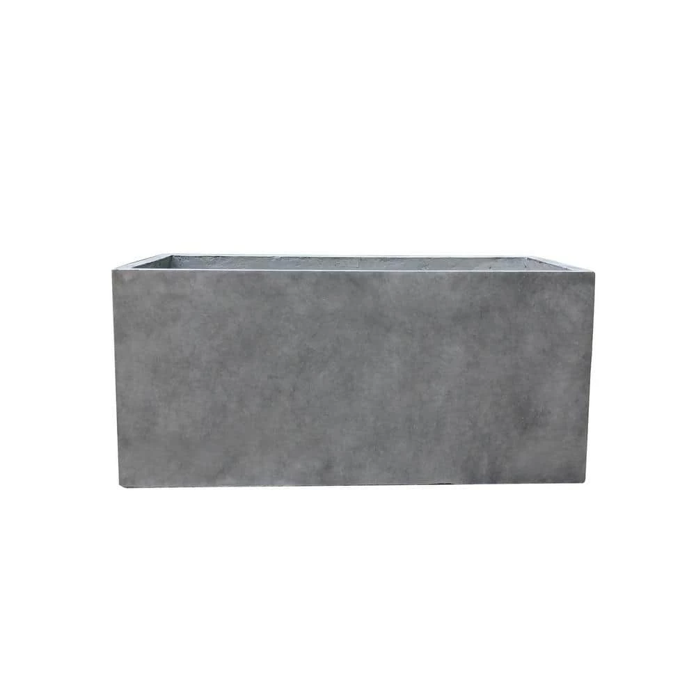 KANTE 23 in. L Rectangular Natural Concrete/Fiberglass Indoor Outdoor Elegant Long Planter