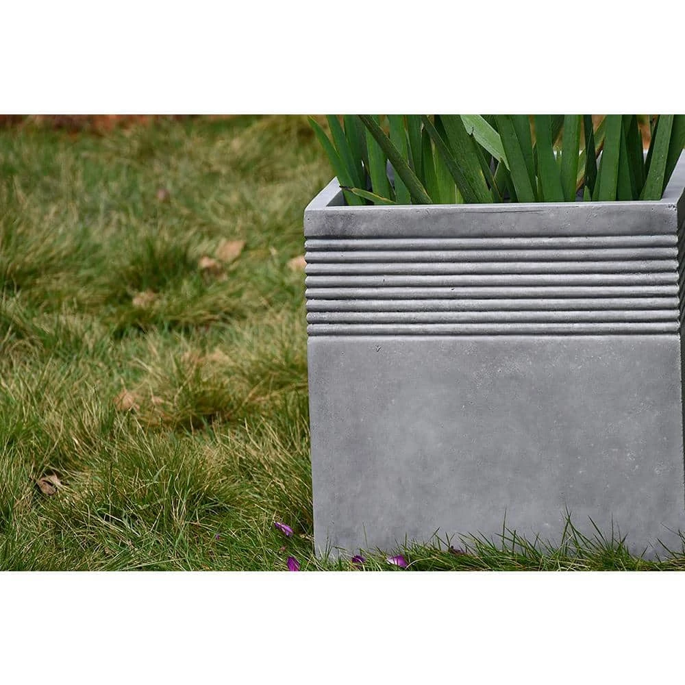 KANTE 15 in. W Square Natural Concrete/Fiberglass Indoor Outdoor Elegant Planter - Image 6