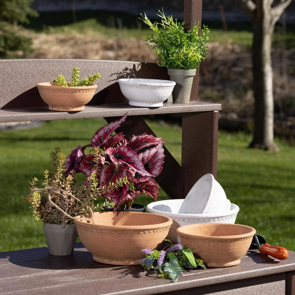 SULLIVANS Adobe Cement Dish Planter - Set of 3 - Image 3