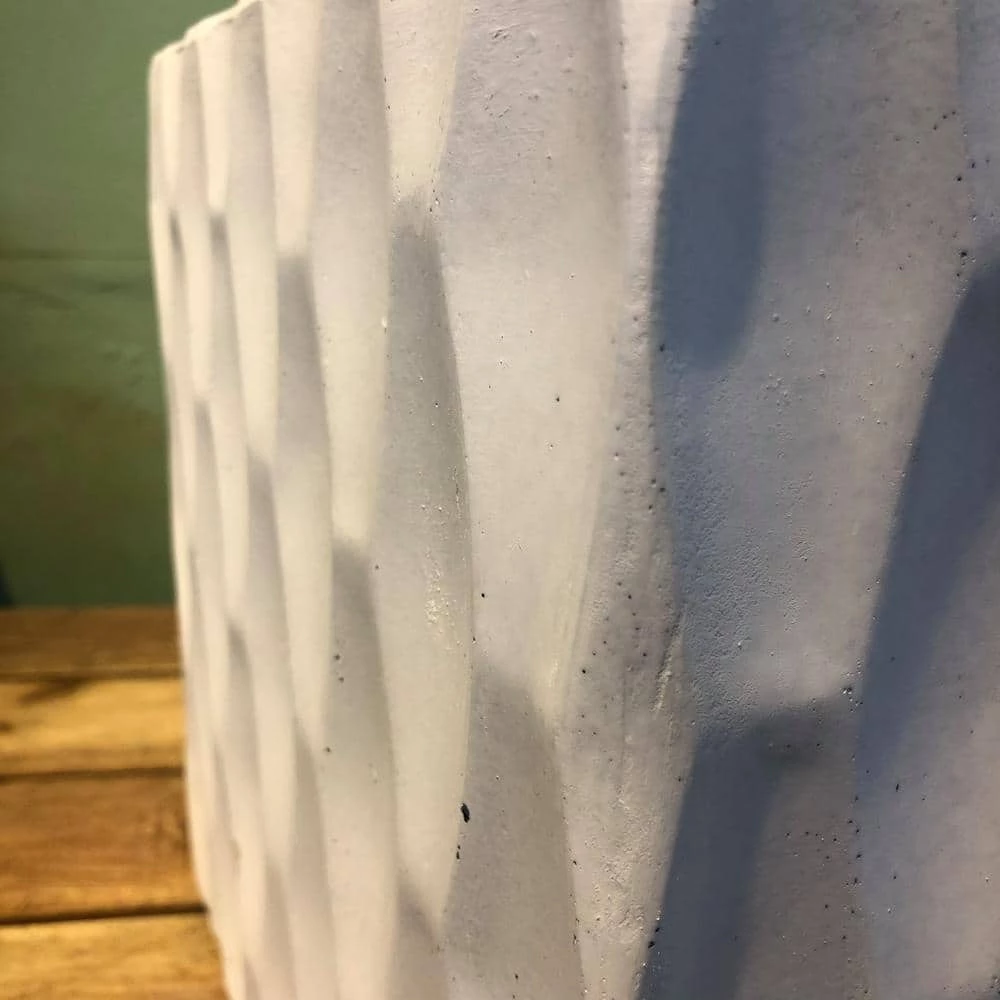 KANTE 16 in. W Square Pure White Concrete/Fiberglass Indoor Outdoor Elegant Retro Planter - Image 3