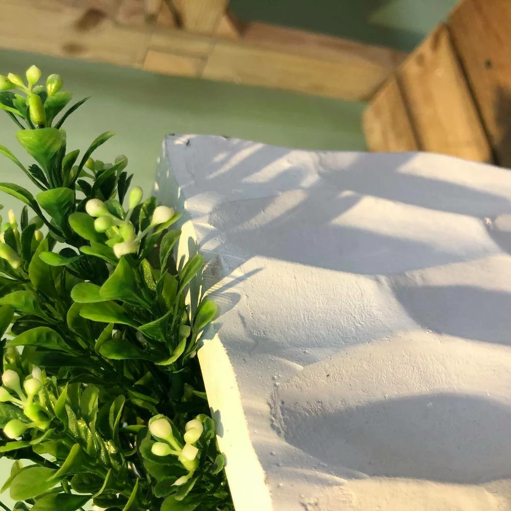 KANTE 23.6 in. H Square Pure White Concrete/Fiberglass Indoor Outdoor Elegant Retro Tall Planter - Image 3