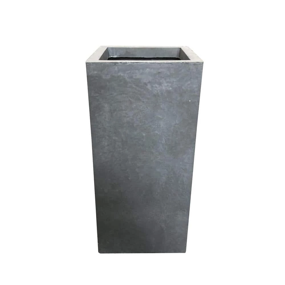 KANTE 24 in. H Square Slate Gray Concrete/Fiberglass Indoor Outdoor Elegant Tall Planter - Image 2