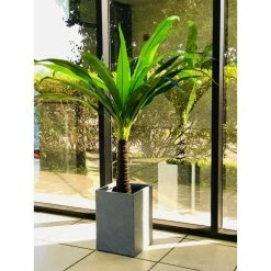 KANTE 13 in. H Square Slate Gray Lightweight Concrete/Fiberglass Indoor Outdoor Modern Planter