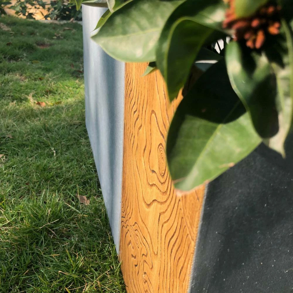 KANTE 31 in. L Rectangular Timber Ridge Concrete/Fiberglass Indoor Outdoor Elegant Long Planter - Image 2