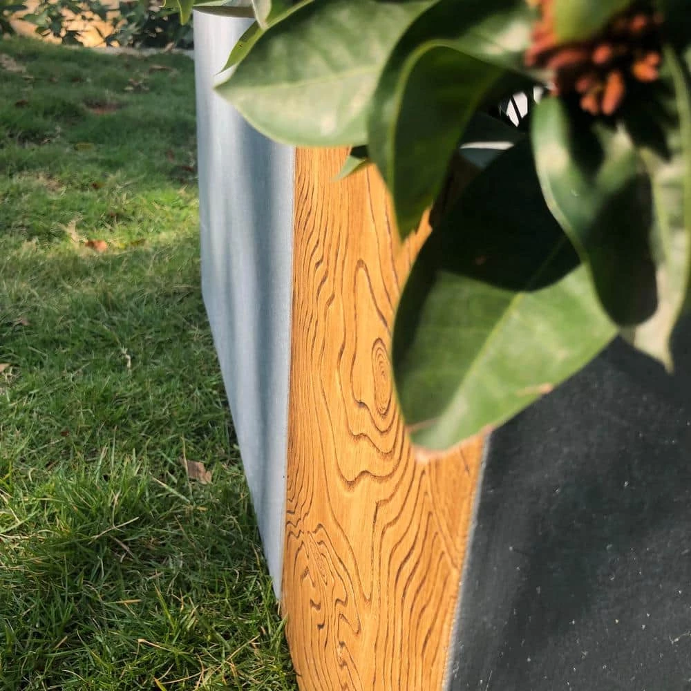 KANTE 31 in. and 23 in. Long Timber Ridge Lightweight Concrete Modern Rectangle Outdoor Planter Set - Image 3