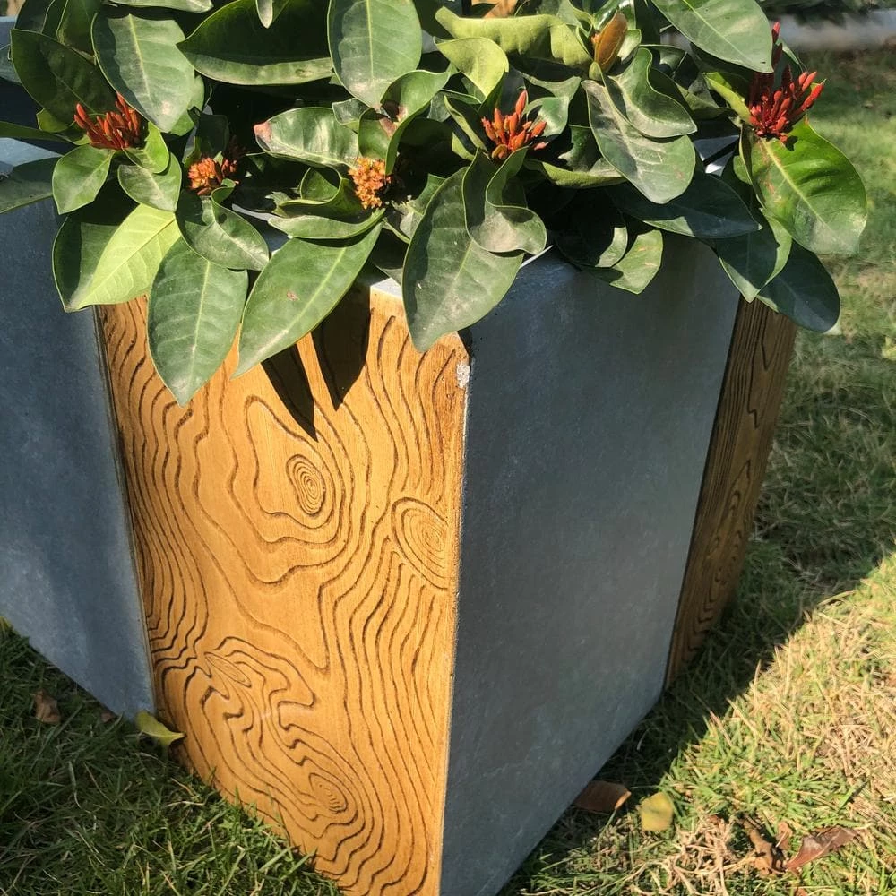 KANTE 31 in. L Timber Ridge Lightweight Concrete Modern Rectangle Outdoor Planter - Image 3