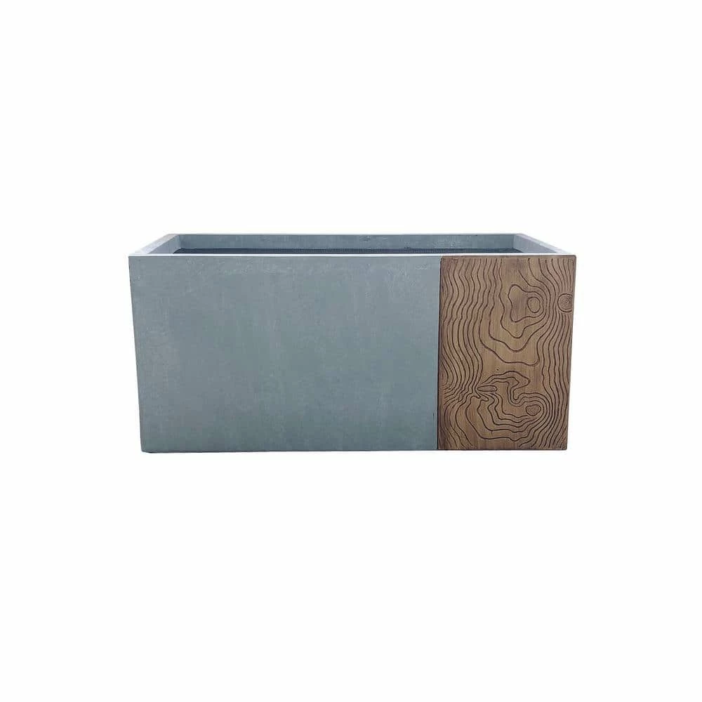 KANTE 31 in. L Timber Ridge Lightweight Concrete Modern Rectangle Outdoor Planter