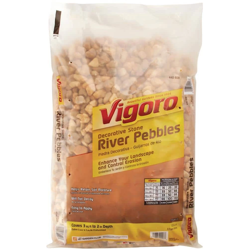 Vigoro 0.5 cu. ft. Bagged River Pebble Landscape Rock - Image 4