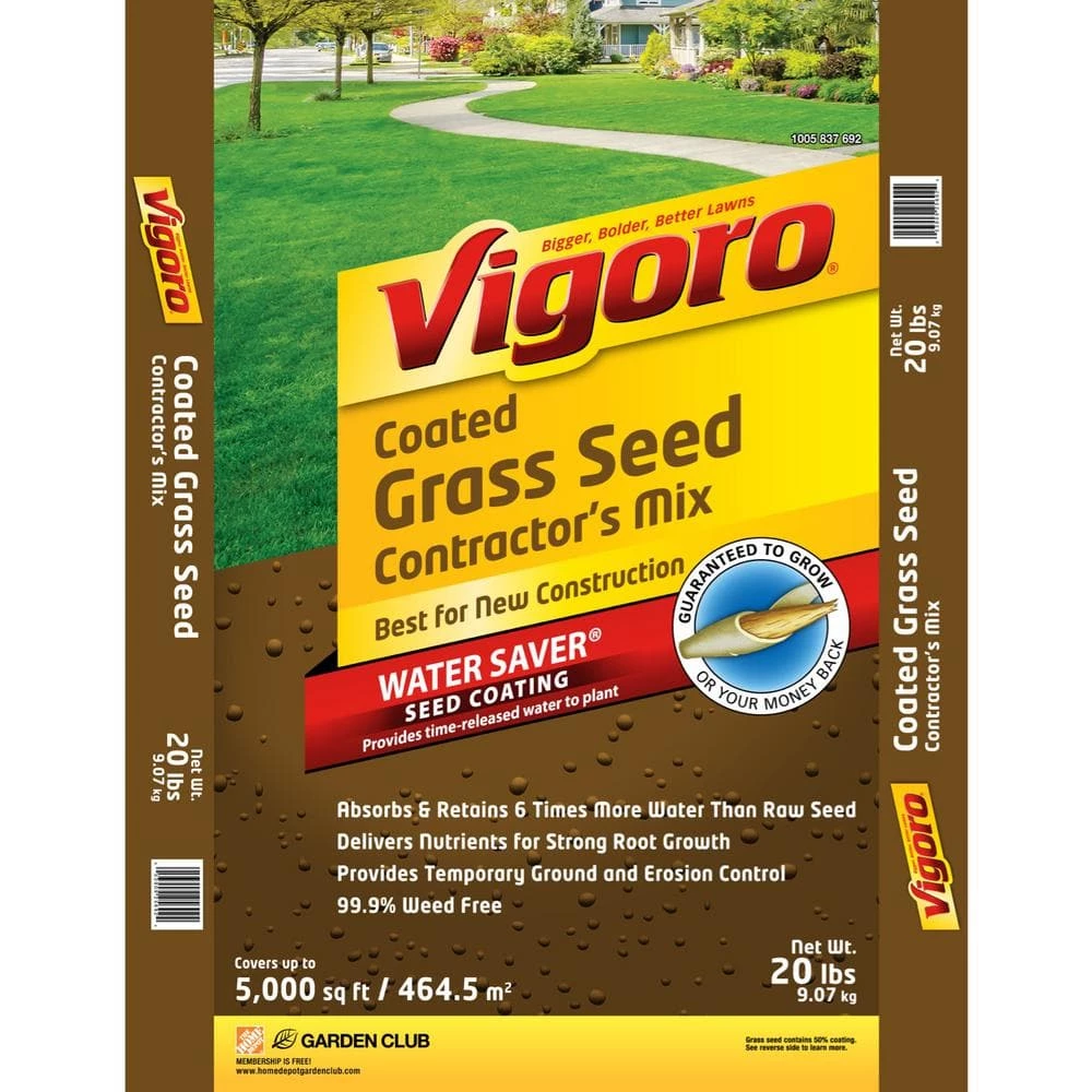 Vigoro 20 lbs. Contractor's Grass Seed Southern Mix with Water Saver Seed Coating - Image 2