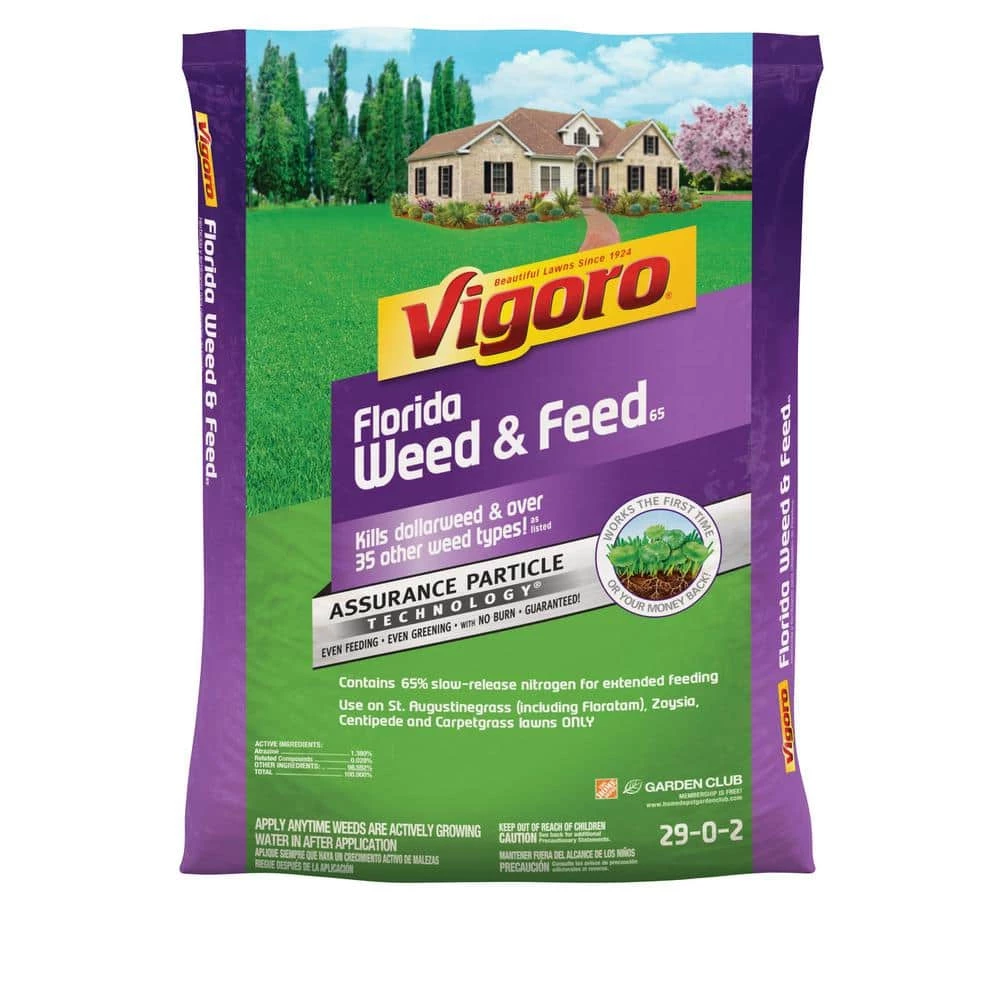 Vigoro 32 lbs. 10,000 sq. ft. Weed and Feed Weed Killer Plus Lawn Fertilizer for Florida Grass Types