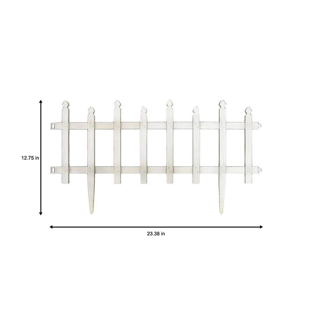 Vigoro 12 in. H White Classic Picket Style Plastic Garden Fence - Image 2