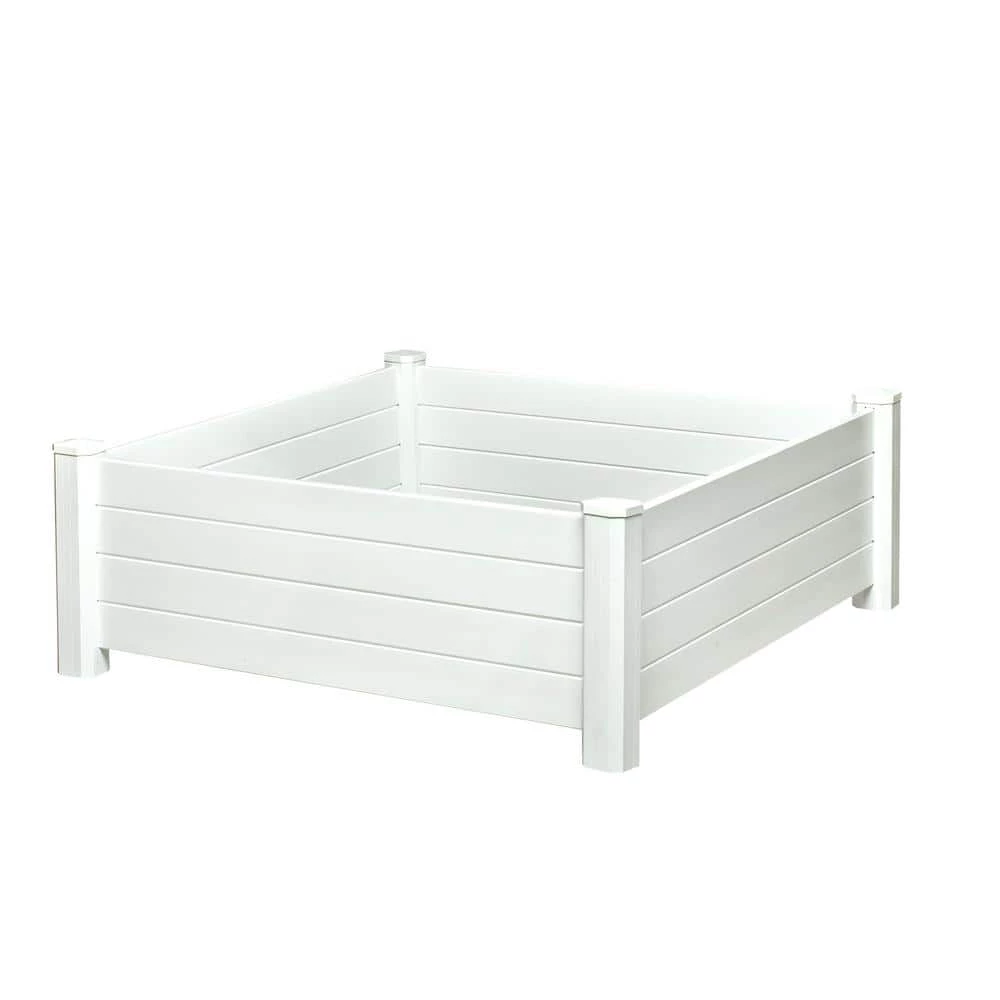 Vigoro 4 ft. x 4 ft. x 15 in. White Vinyl Raised Garden Bed - Image 5