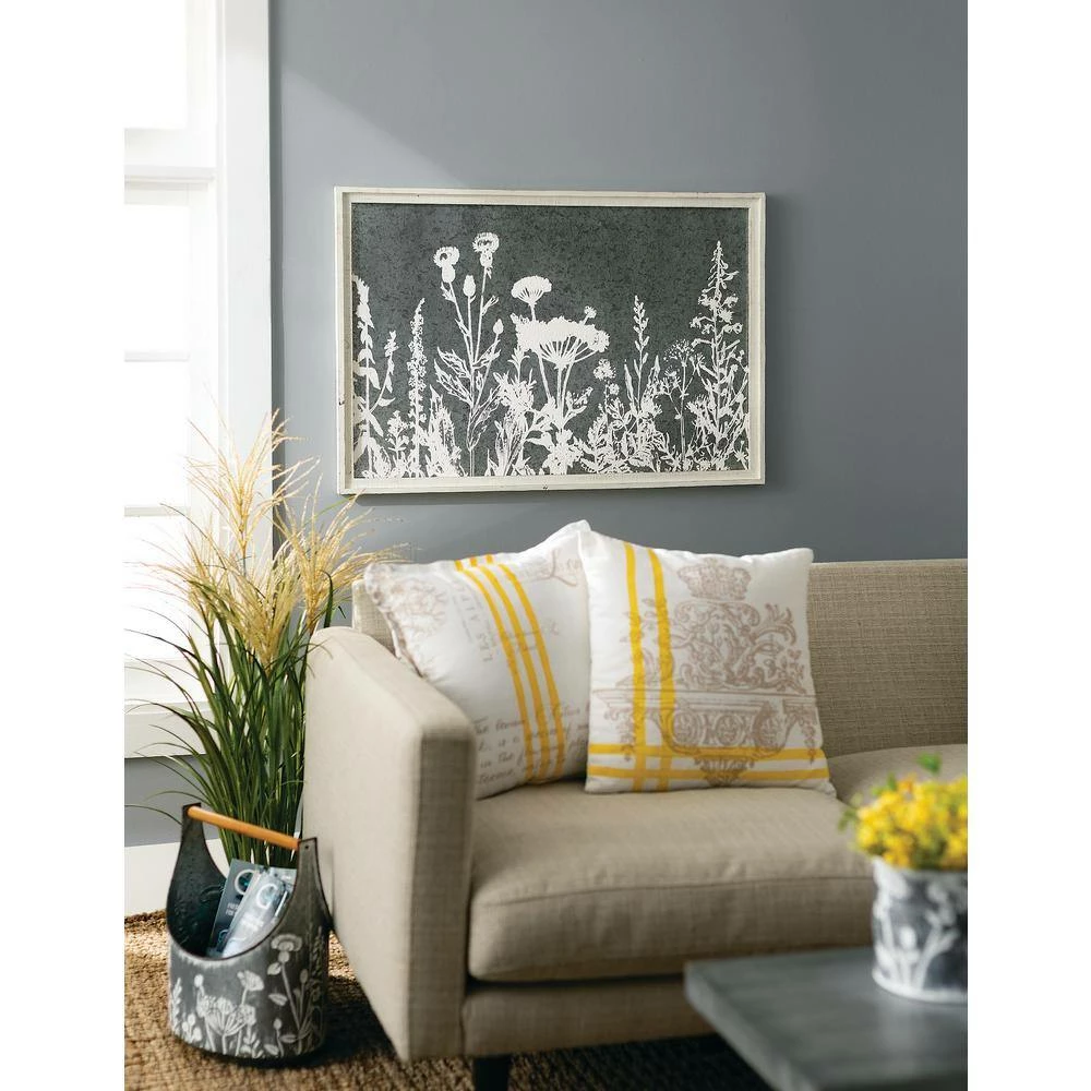 SULLIVANS Whitewashed Metal Flower Trug With Handles (Set of 2) - Image 3